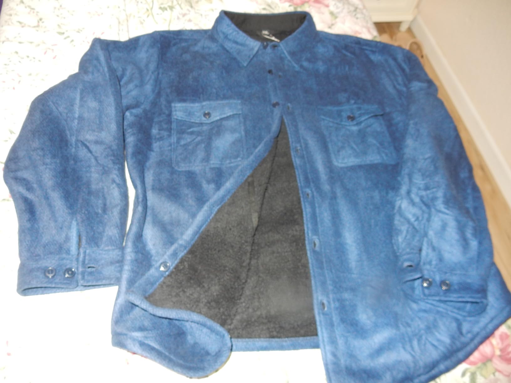 ZENTHACE Men's Warm Sherpa Lined Plaid Shirt Jacket customer photo 2