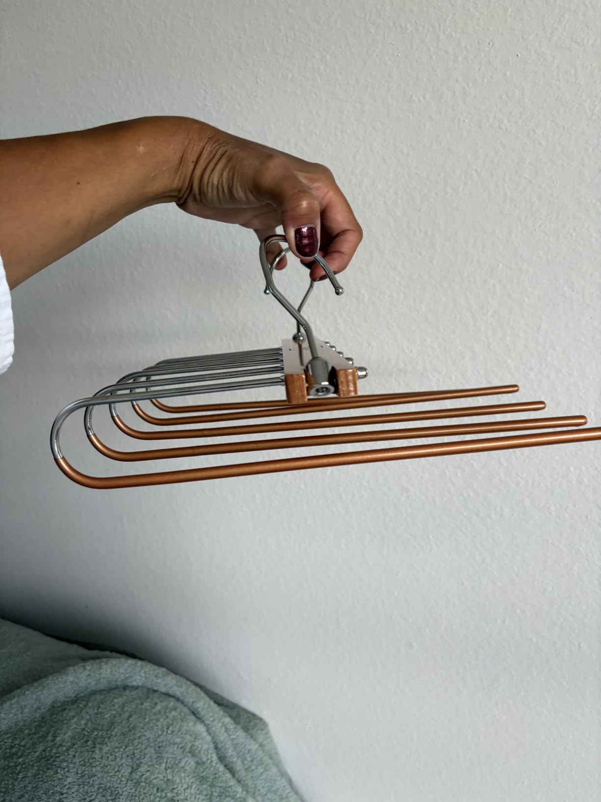 MORALVE Pants Hangers Space Saving - 2 Pack European Beechwood Scarf and Jean Hangers customer photo 1