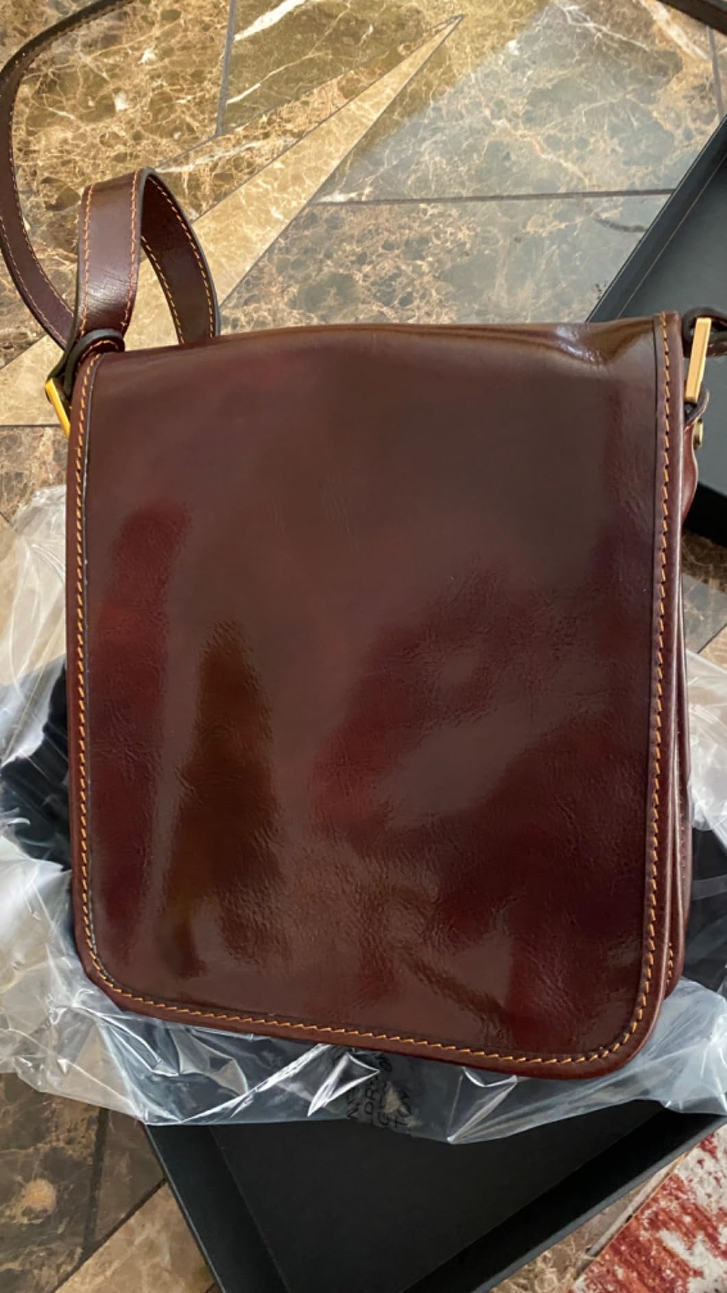 Time Resistance Italian Leather Messenger Bag for Men - Full Grain Leather Men's Crossbody Bag - Tablet Sized Shoulder Bag customer photo 1