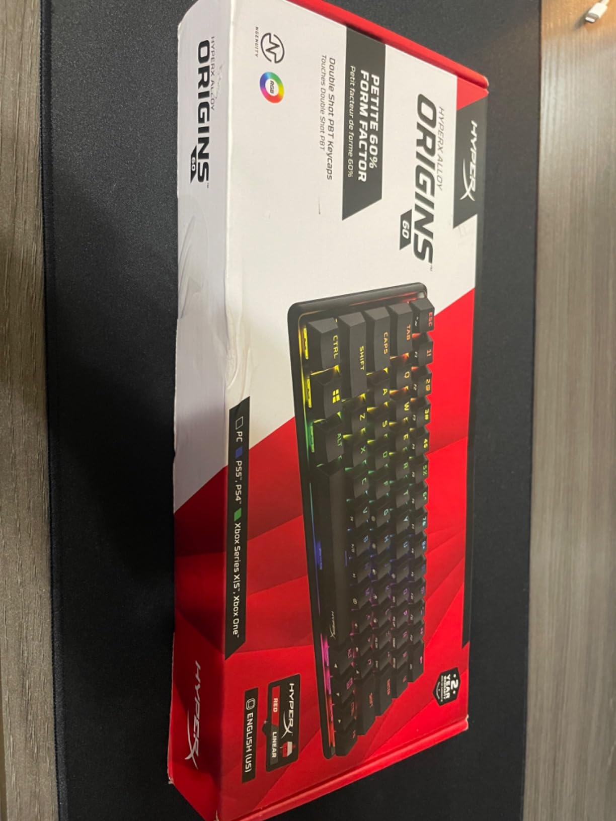 HyperX Alloy Origins 60 - Mechanical Gaming Keyboard, Ultra Compact 60% Form Factor, Double Shot PBT Keycaps, RGB LED Backlit, NGENUITY Software Compatible - Linear HyperX Red Switch,Black customer photo 2
