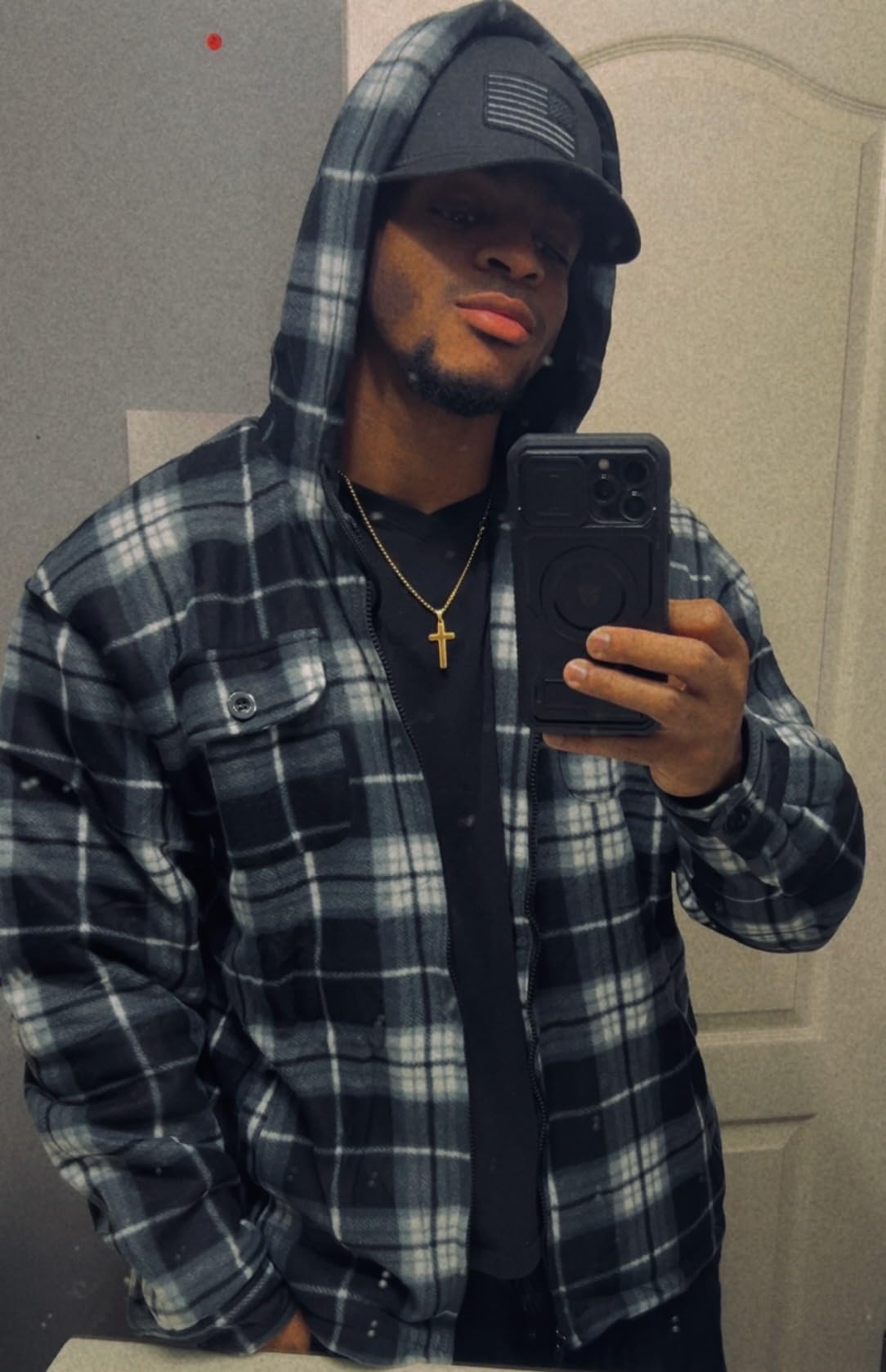 Facitisu Winter Heavy Warm Sherpa Lined Fleece Plaid Flannel Jacket Men Plus Size S-5XL Big&Tall Mens Coat customer photo 1