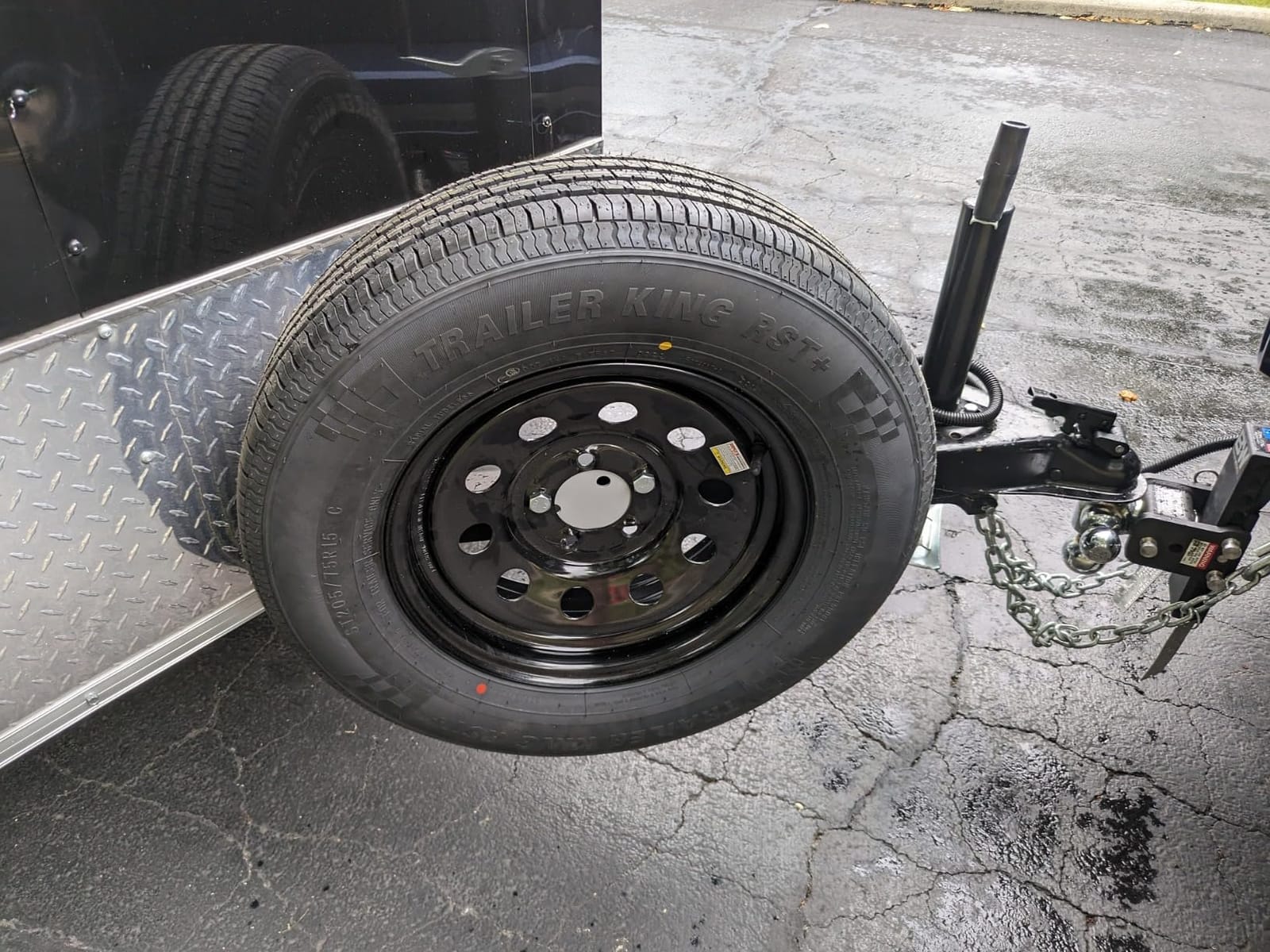 FIERYRED Trailer Spare Tire Mount,120LBS Spare Tire Carrier for Trailer,Utility Trailer and Boat, Tire Holder Bracket Fits 4 & 5 Lugs Wheels, Hold 3.94”, 4”, 4.25” and 4.72” Bolt Pattern customer photo 2