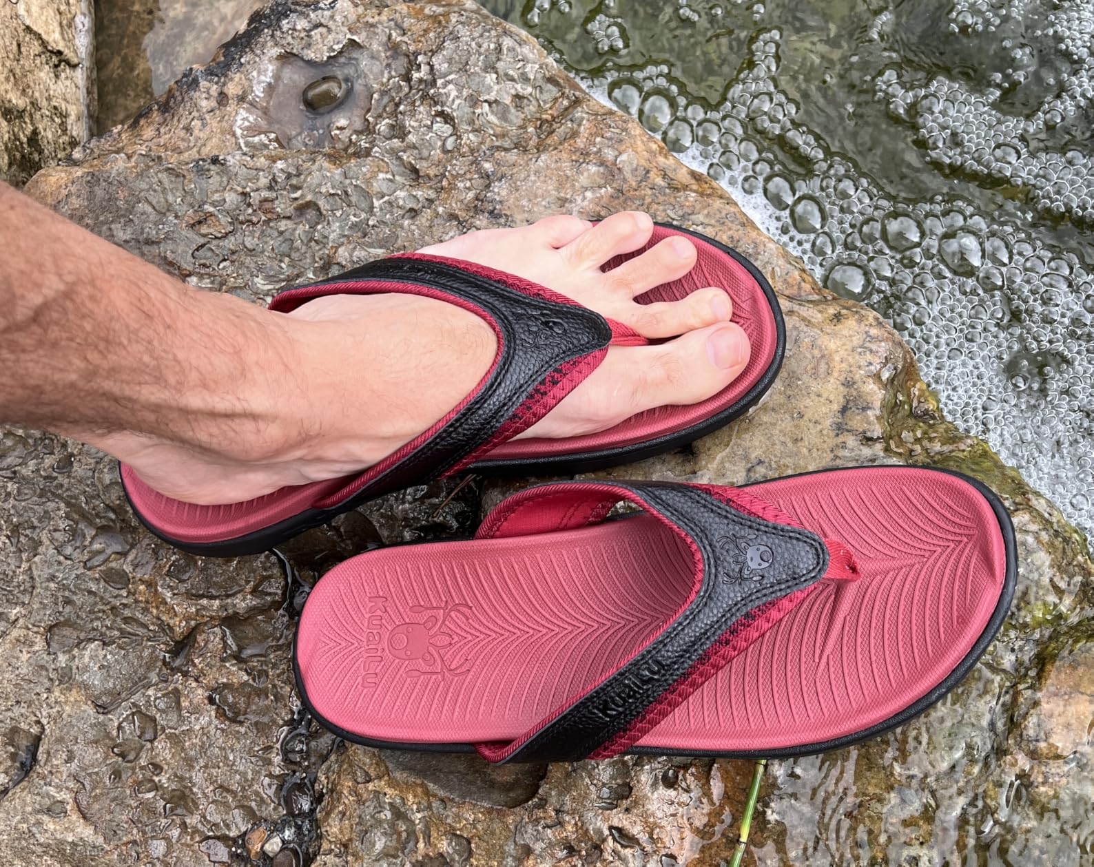 KuaiLu Mens Sport Flip Flops Orthotic Thong Sandals With Arch Support customer photo 1