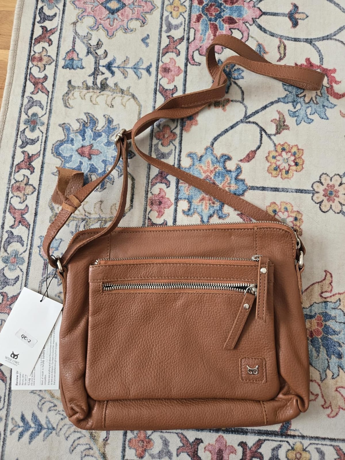 Leather Crossbody Bags for Women Small Soft Genuine Pebbled Sling Shoulder Handbag Crossover Purse with Full Adjustable Strap (Cognac Nappa) customer photo 1