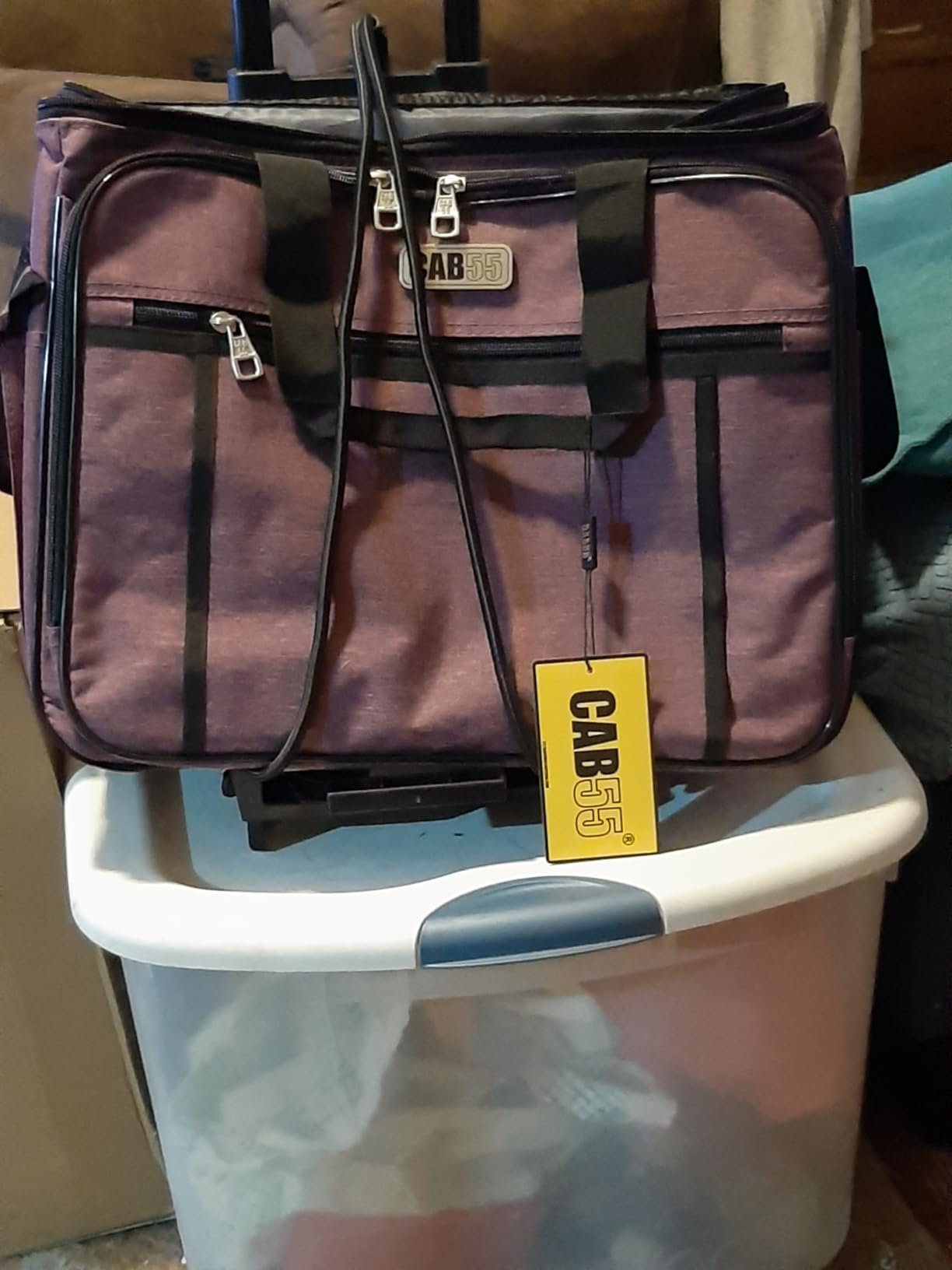 CAB55 Rolling Sewing Machine Case, Detachable Rolling Sewing Machine Carrying Case on Wheels, Trolley Tote Bag with Removable Bottom Wooden Board for Most Standard Sewing Machine and Accessories customer photo 2