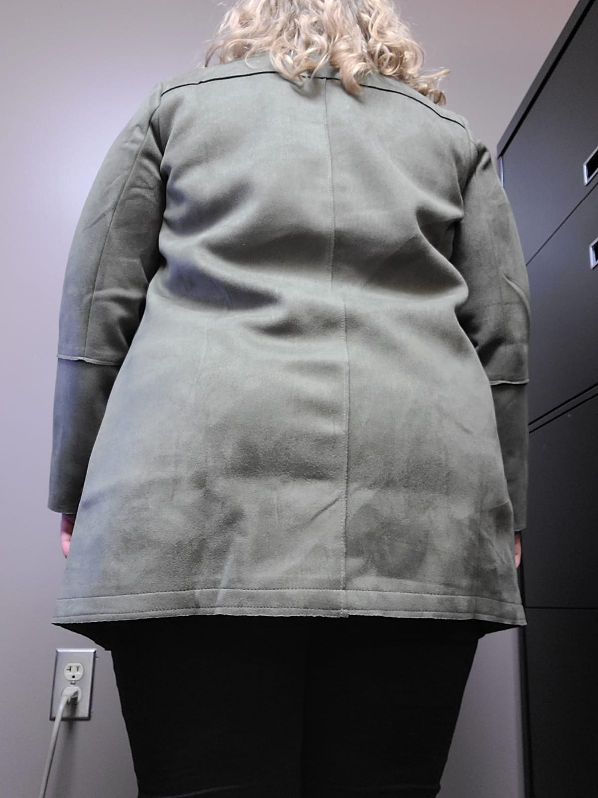 Bellivera Women's Faux Suede Double Breasted Lightweight Trench Coat customer photo 2