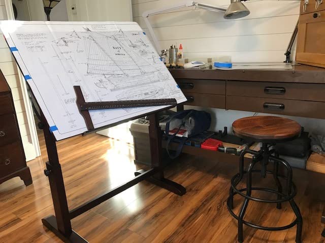 MEEDEN Vintage Wooden Drafting Table: 35.5
