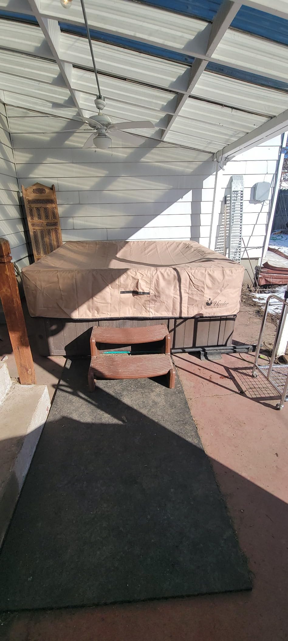 Waterproof Hot Tub Cover -Outdoor Spa Cover Cap(Fit 95''x 95'') customer photo 2