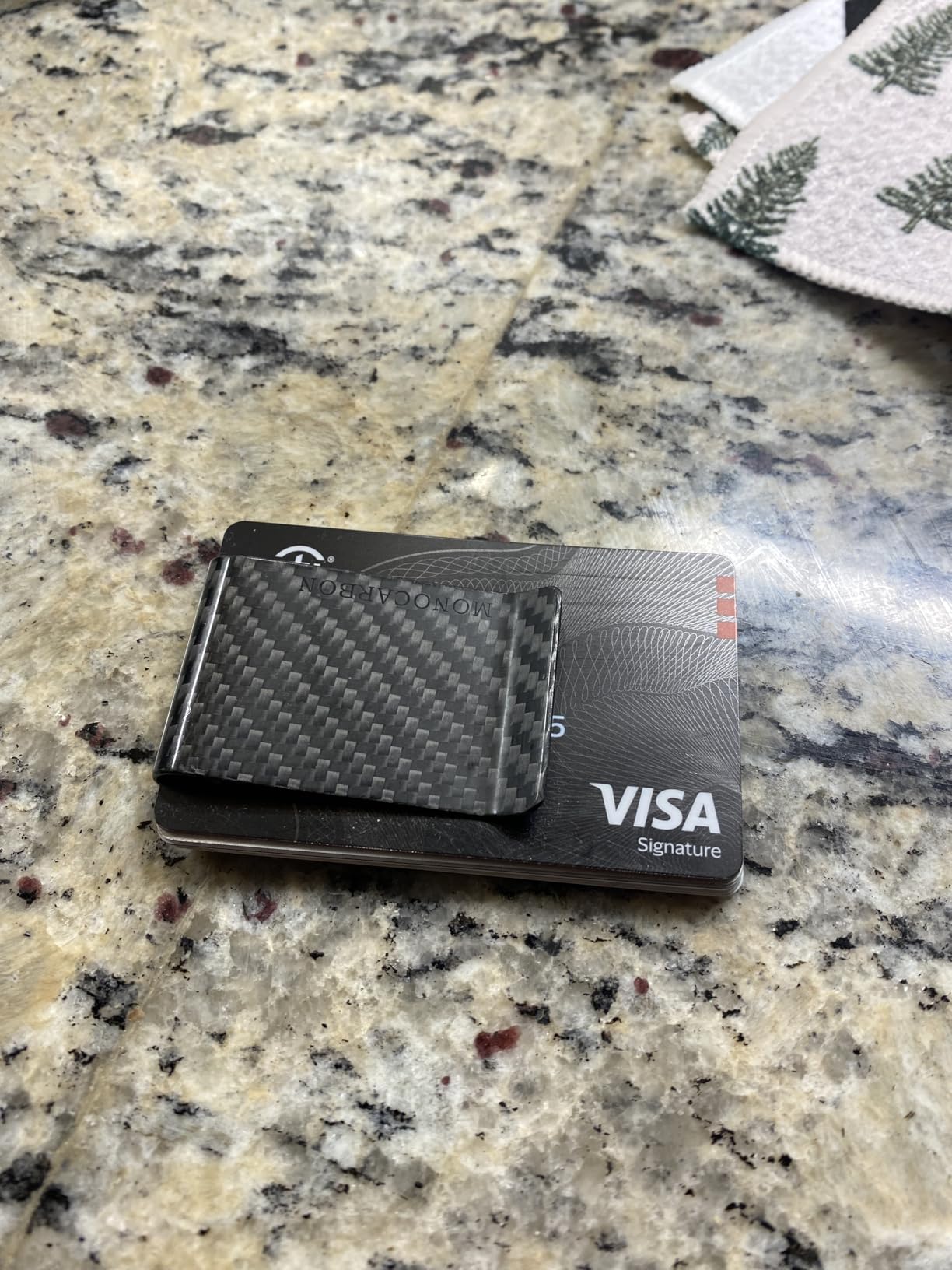 MONOCARBON Carbon-Fiber-Money-Clip-for-Men, Minimalist-Money-Holder for Cash, High Elastic Carbon-Fiber-Wallet, Slim and Durable customer photo 1