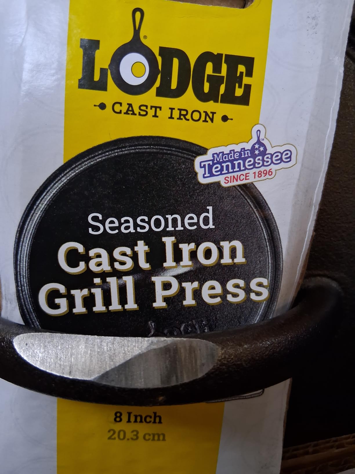 Lodge Pre-Seasoned Cast Iron Round Griddle Press, 8 Inches customer photo 2