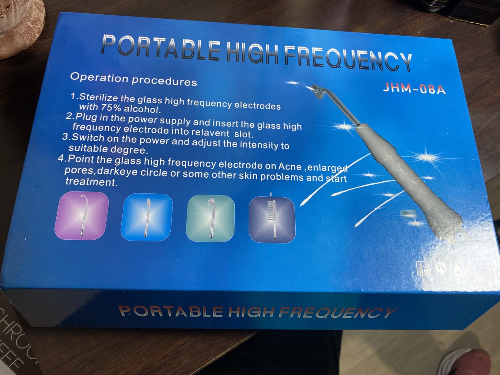 Quiet&Far High Frequency Facial Machine Skin Care Tool for Wrinkles Reducing Skin Tightening High Frequency Facial Wand with 4 Tubes customer photo 2