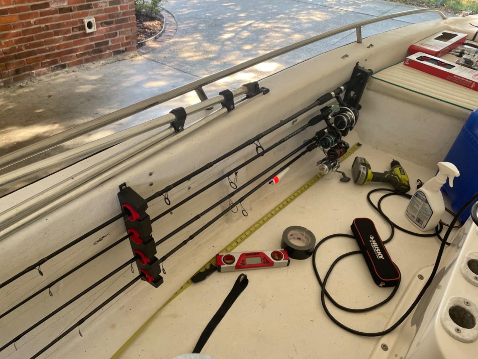 Berkley Twist Lock Fishing Rod Rack, Stores 4 Rods, Black, Soft Foam Grip Pads Protect Rod Finishes, Durable Construction, Easy to Mount with Common Tools customer photo 2
