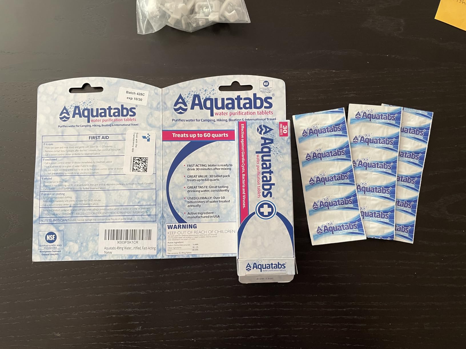 Aquatabs 49mg Water Purification Tablets, 100 Pack, Hiking & Camping customer photo 2