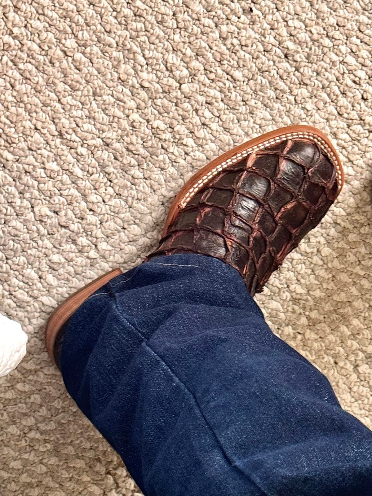 Durango Premium Exotics Dark Brown Pirarucu Western Boot customer photo 1