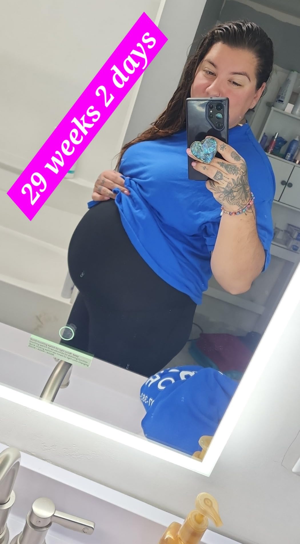POSHDIVAH Maternity Workout Leggings Pregnancy Yoga Pants Pockets customer photo 1
