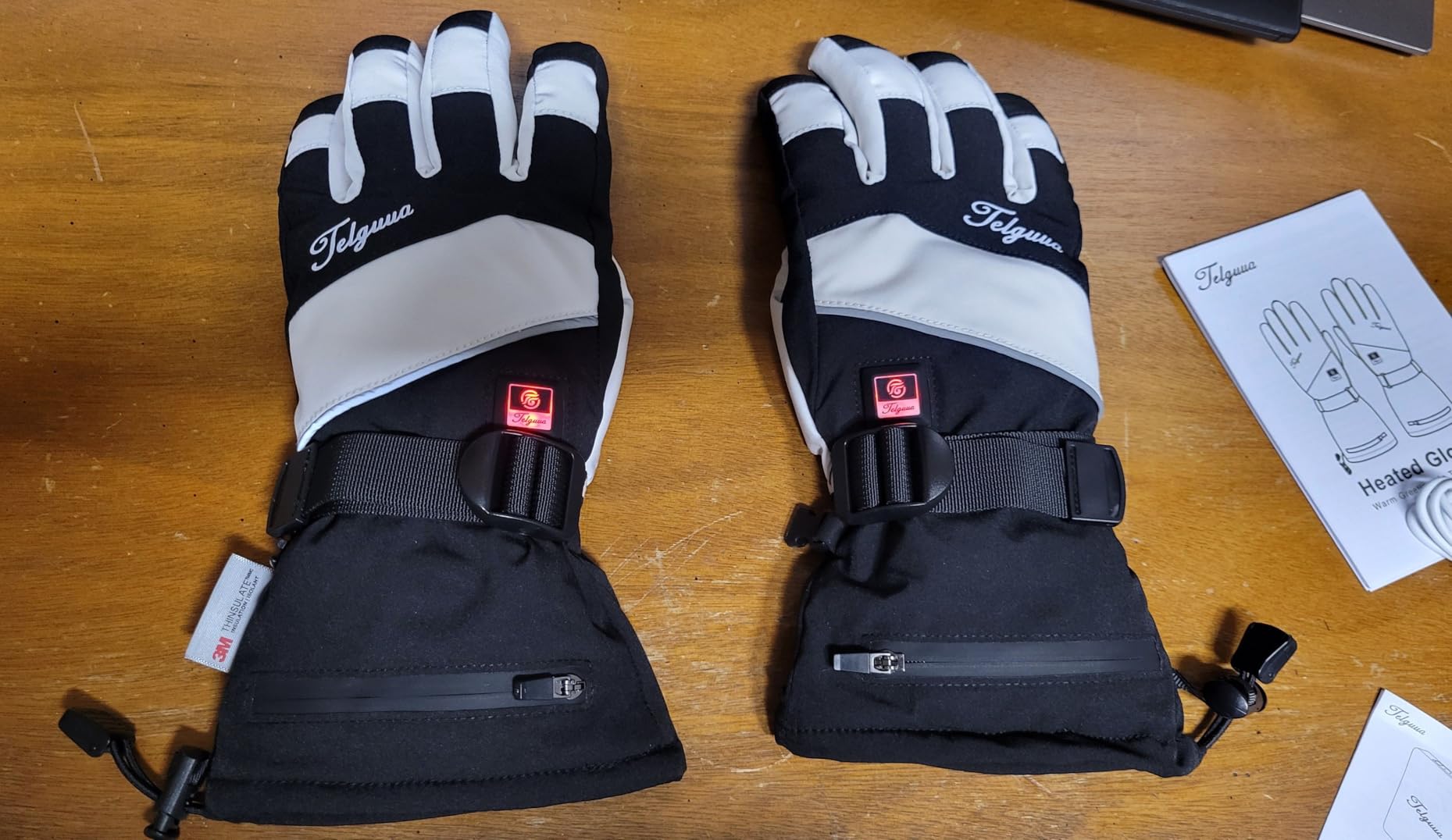 Telguua Heated Gloves for Women Men,Electric Rechargeable Heated Work Glove Ski Mitten Waterproof Touchscreen Heated Gloves customer photo 2