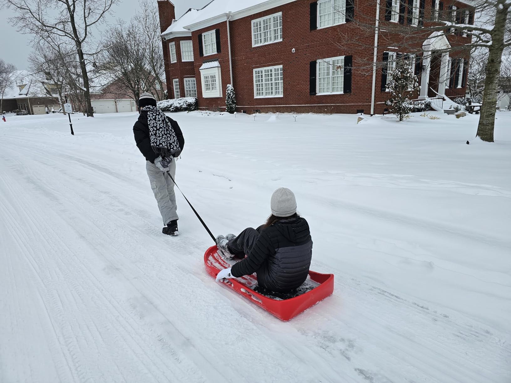 GoSports 2 Person Premium Snow Sled - Choose Red or Blue - Double Walled Construction, Pull Strap and Padded Seat customer photo 1