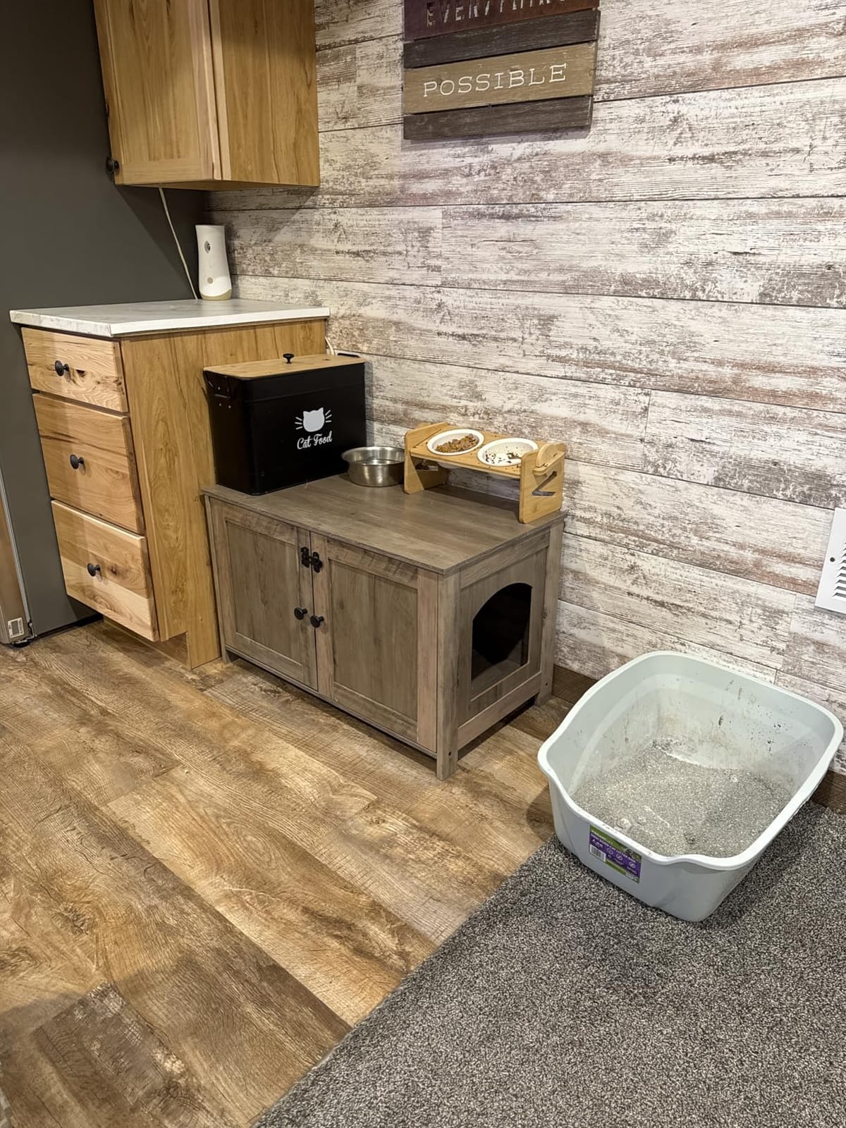 HOOBRO Litter Box Enclosure, Cat Litter Box Furniture with Removable Divider, Large Hidden Litter Box Furniture, Wooden Cat House, End Side Table, 31