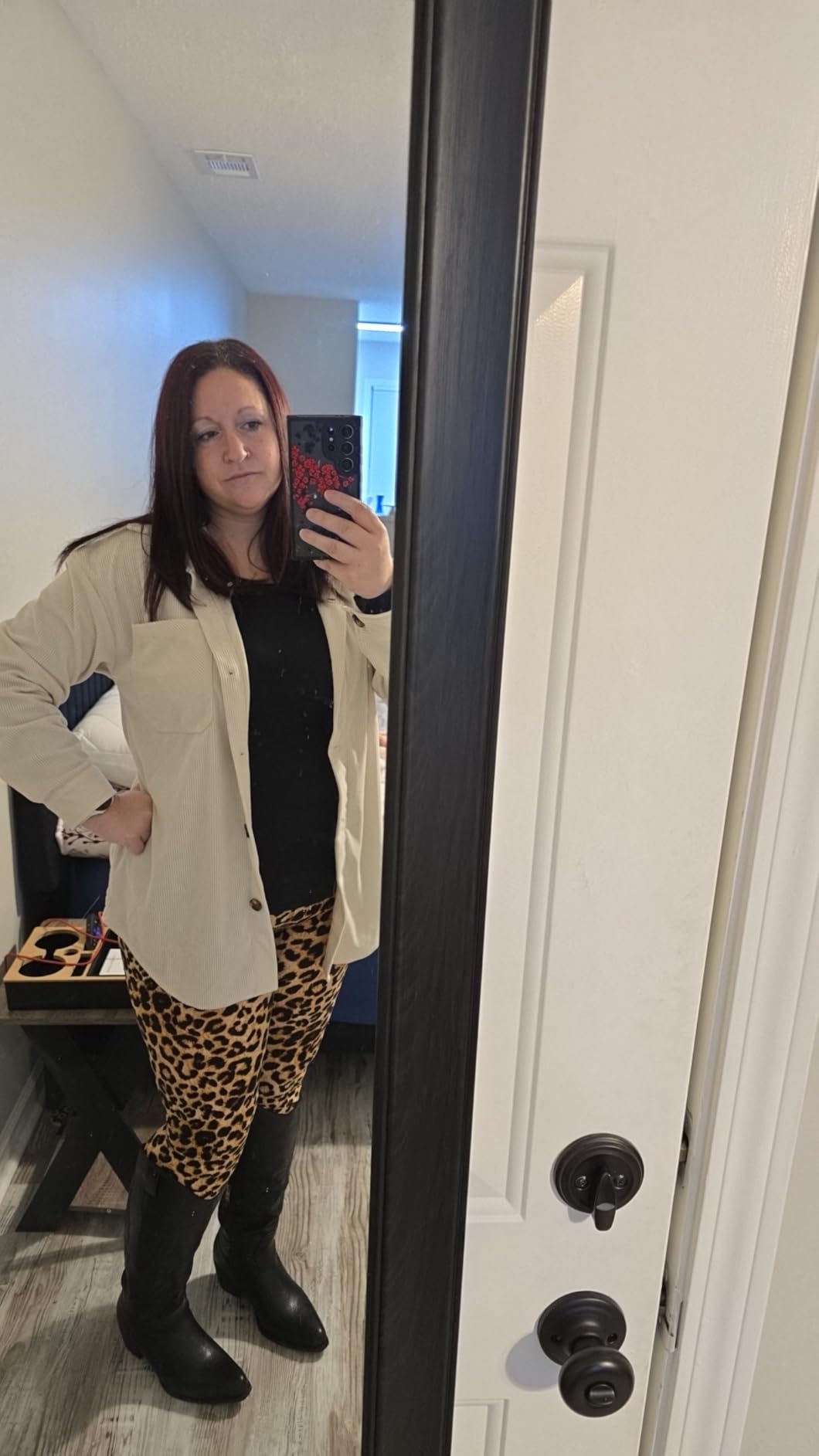 ZOLUCKY Womens Shackets Jacket Plus Size Long Sleeve Button Down Shirts Blouses Tops customer photo 2