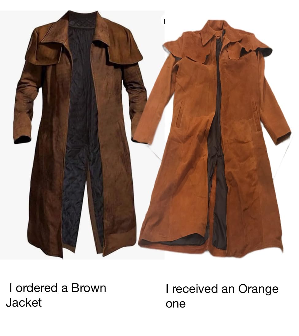 New Vegas Mens Brown Duster Coat - Veteran Ranger Cowboy Leather Armor Coat - Ranger Coat customer photo 1