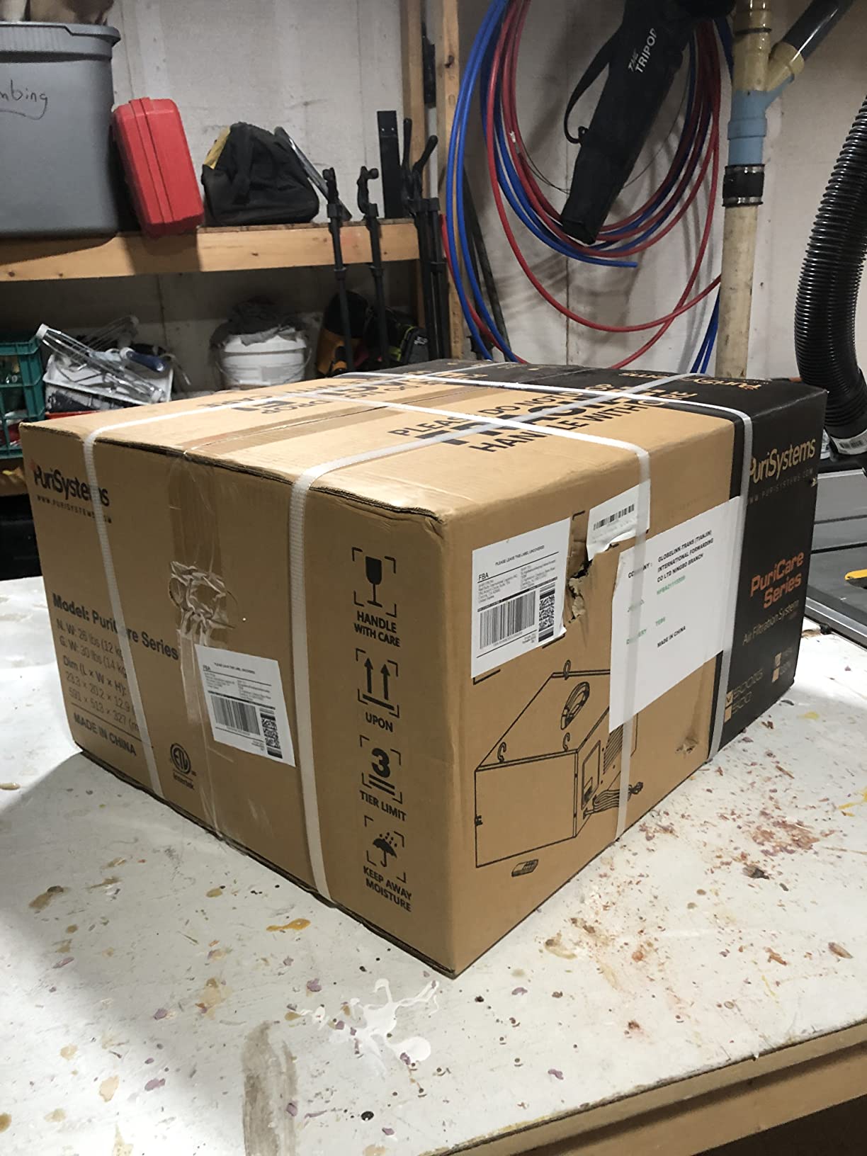 PURISYSTEMS Air Filtration System 3-Speed Remote, Built-in Ionizer, PuriCare 500IG Hanging Air Filter w/RF Remote for Woodworking, Garage and Shop Dust Collector, up to 500 sq. ft (350/450/500 CFM) customer photo 1