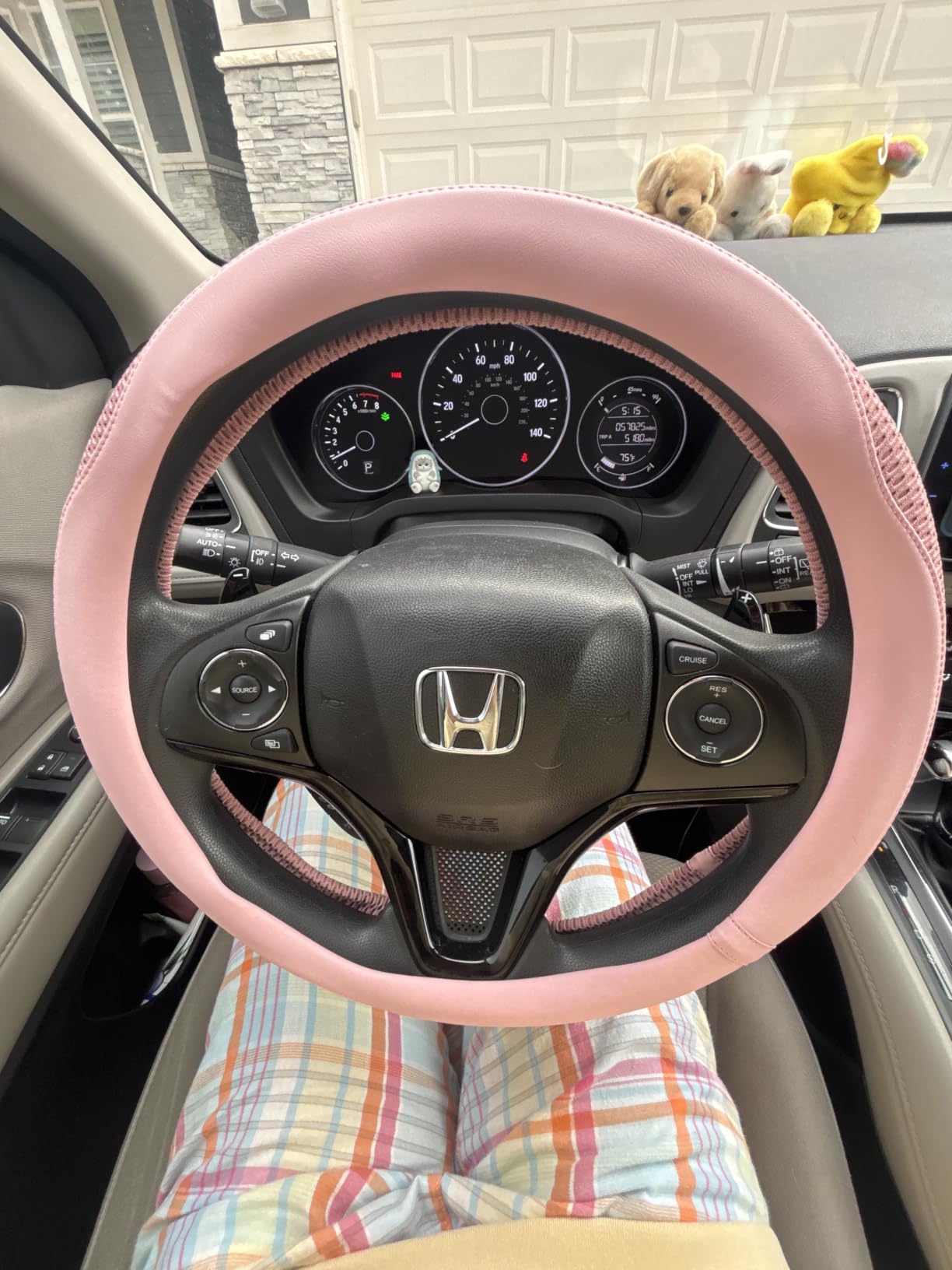 LKWLIKEI Car Steering Wheel Cover, Universal 15 inch, the Latest Microfiber Leather Breathable Technology Fabric, Non-Slip, Comfortable, Warm in Winter and Cool in Summer, Green customer photo 2