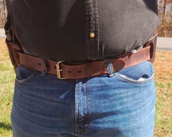 1791 GUNLEATHER Gun Belt for Men, Heavy Duty 14 oz Leather Gun Holster Belt | American steerhide leather EDC gun belt supports IWB and OWB holsters customer photo 2