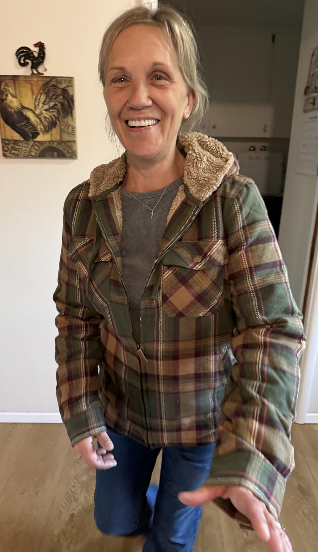 Legendary Whitetails Women's Hooded Shacket Berber Lined Shirt Jacket customer photo 1