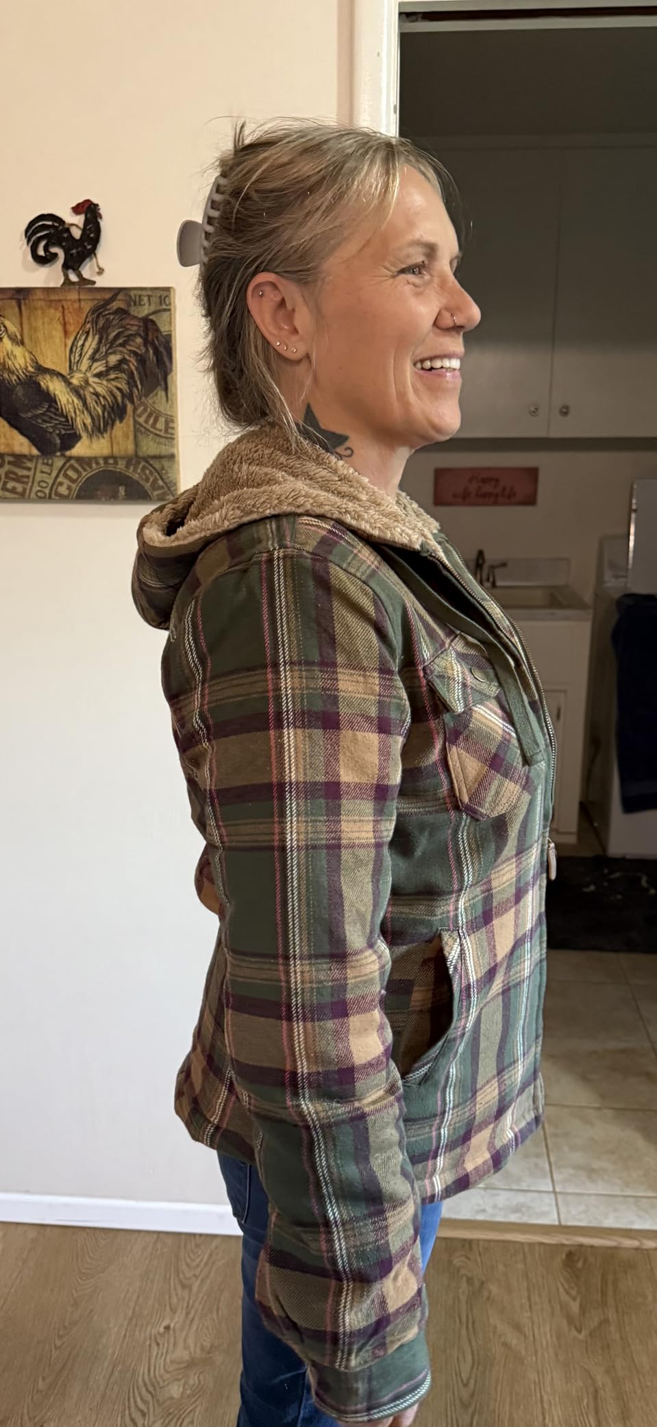 Legendary Whitetails Women's Hooded Shacket Berber Lined Shirt Jacket customer photo 2