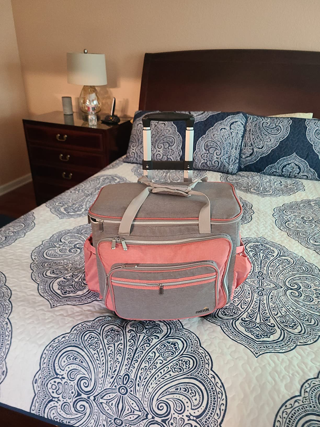Sewing Machine Case with Wheels, Detachable Rolling Sewing Machine Carrying Case on Wheels, Rolling Trolley Tote with Multi Storage Pockets for Most Standard Sewing Machine and Accessories customer photo 1