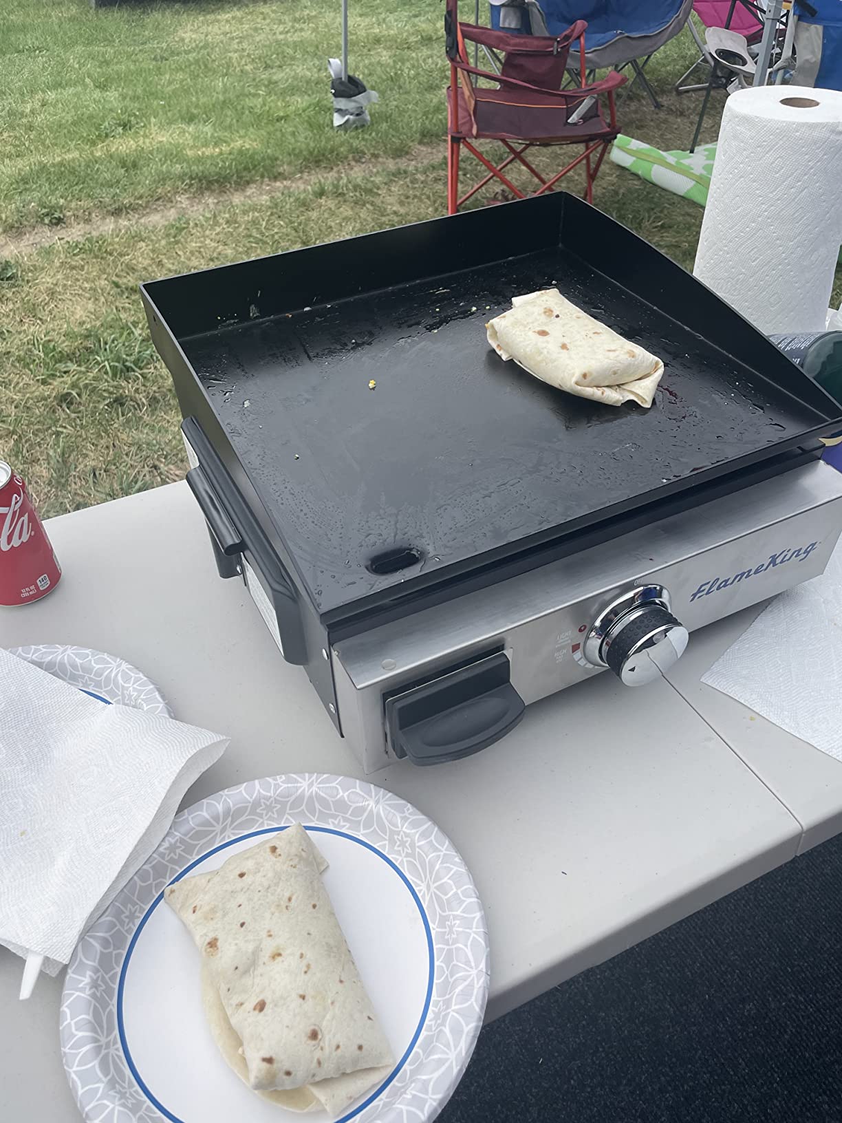 Flame King Flat Top Portable Propane Cast Iron Grill Griddle Tabletop for Outdoor Camping, Tailgating, Outdoor Cooking customer photo 1
