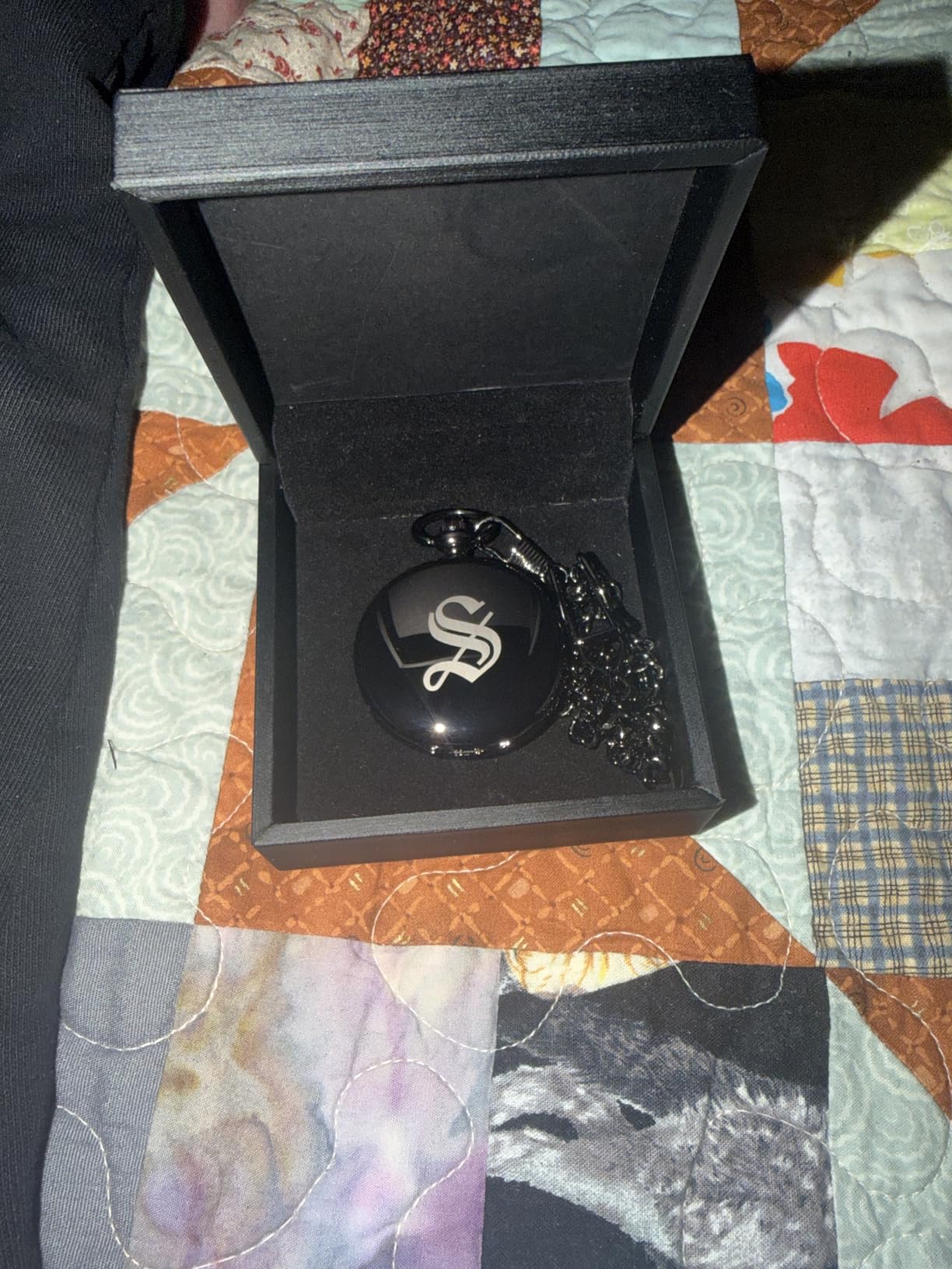 Personalized Antique Mechanical Movement Gunmetal Pocket Watch Custom Engraved Free with Gift Box - Ships from USA, PW51 customer photo 2