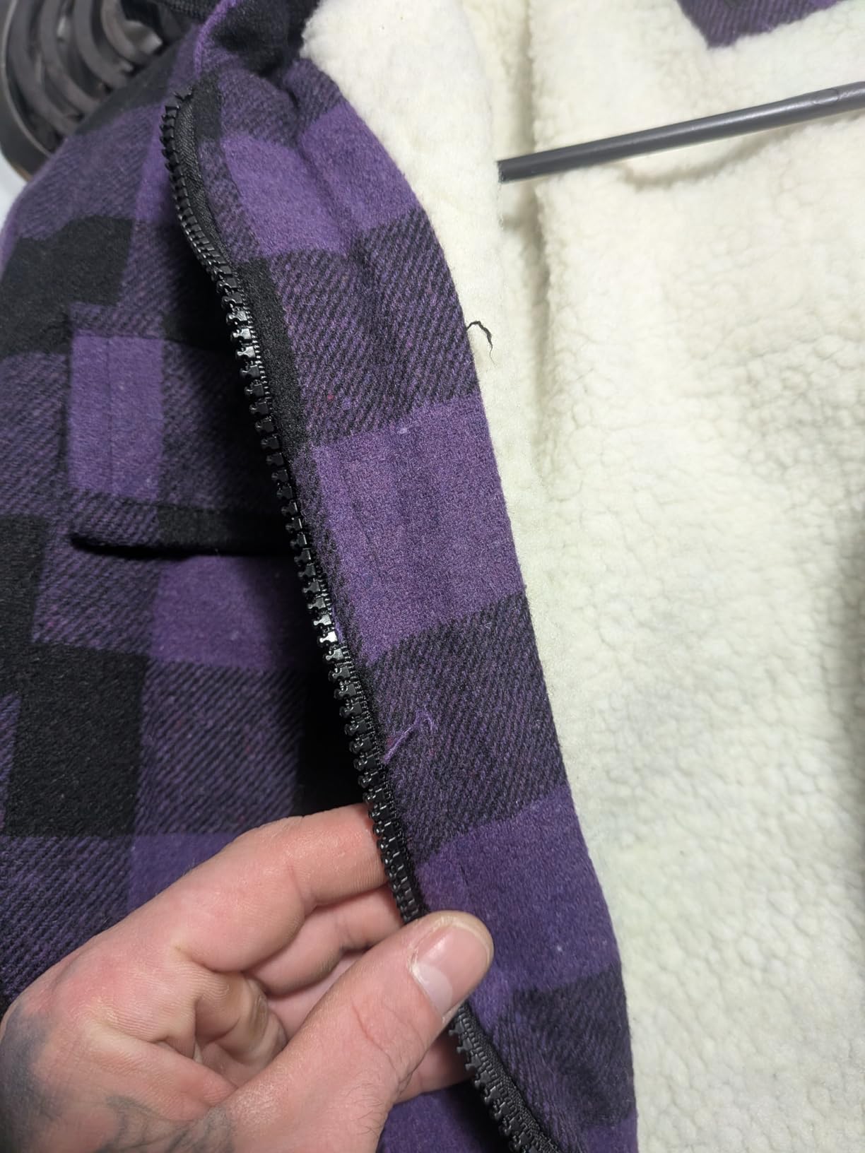 SCODI Men's Flannel Shirt Jacket Fleece Sherpa Lined Plaid Zip Up Hoodies customer photo 1
