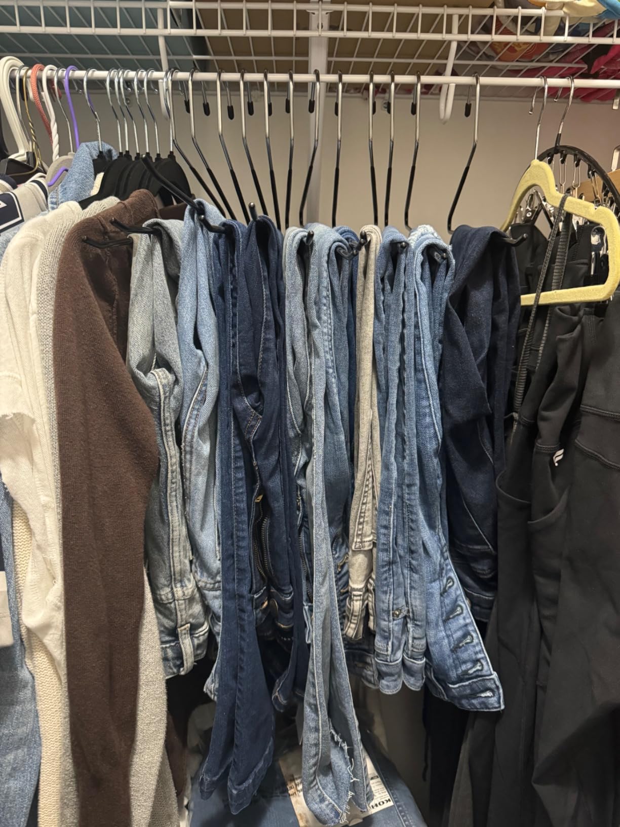 Pants Hangers for Men- 15 Metal Pant Hangers Non Slip Open Ended Trouser Hanger customer photo 1