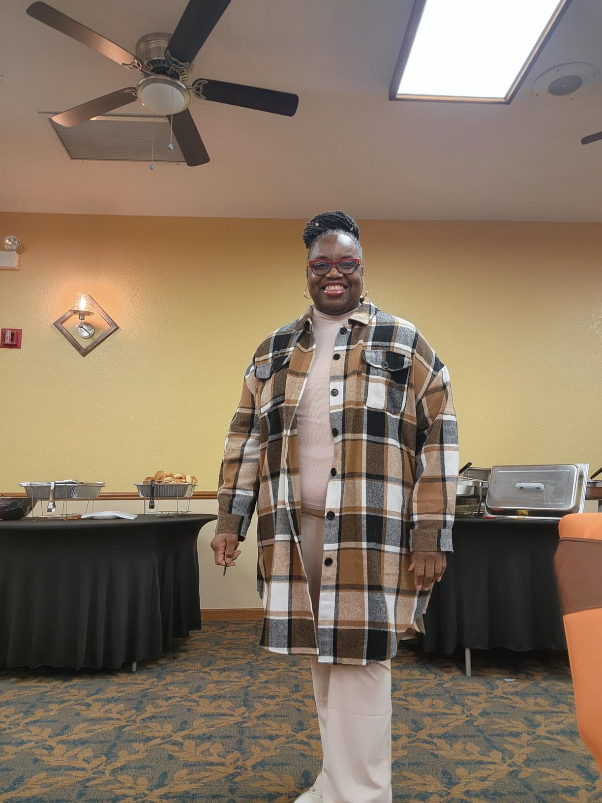 IN'VOLAND Womens Plus Size Flannel Plaid Shirts Long Sleeve Jacket Shacket customer photo 2