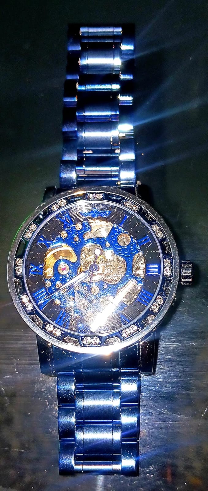 Winner Retro Manual Mechanical Skeleton Watch with Diamond and Carving Flower Craft Men Skeleton Wrist Watch Mechanical Classic Roman Number customer photo 2