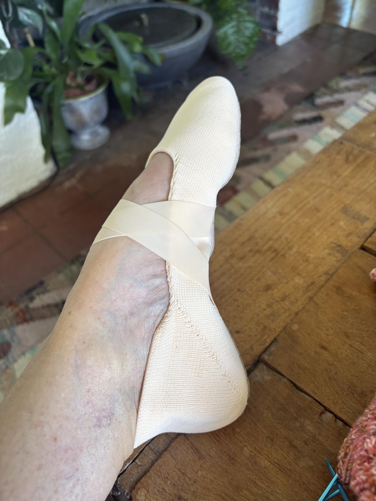 Ballet Shoes for Women Leather Full Sole Mesh Dance Shoes Women for Beginner customer photo 1