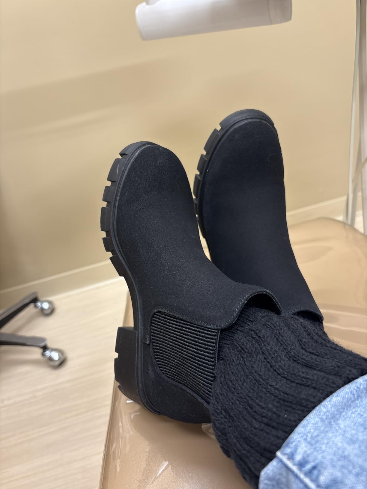 Athlefit Women's Slip on Chelsea Ankle Boots customer photo 1