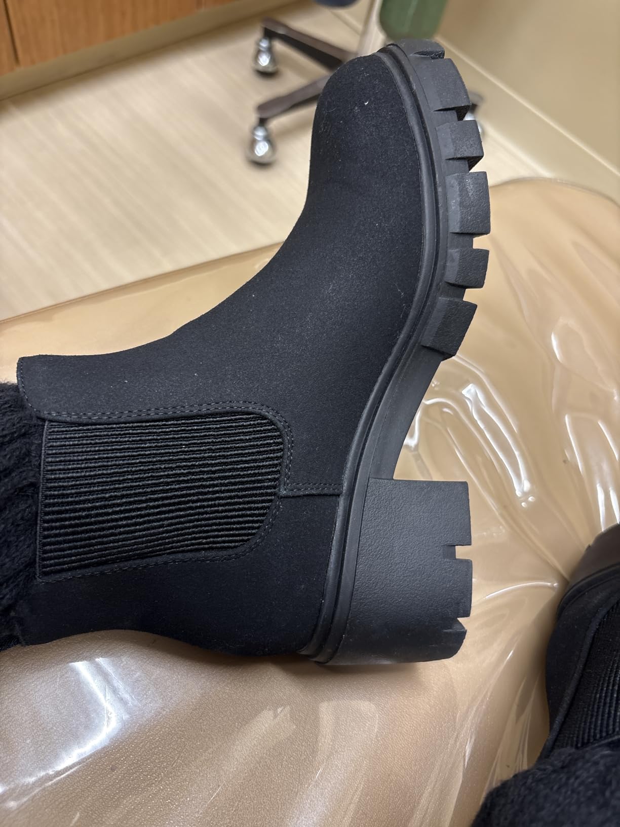 Athlefit Women's Slip on Chelsea Ankle Boots customer photo 2