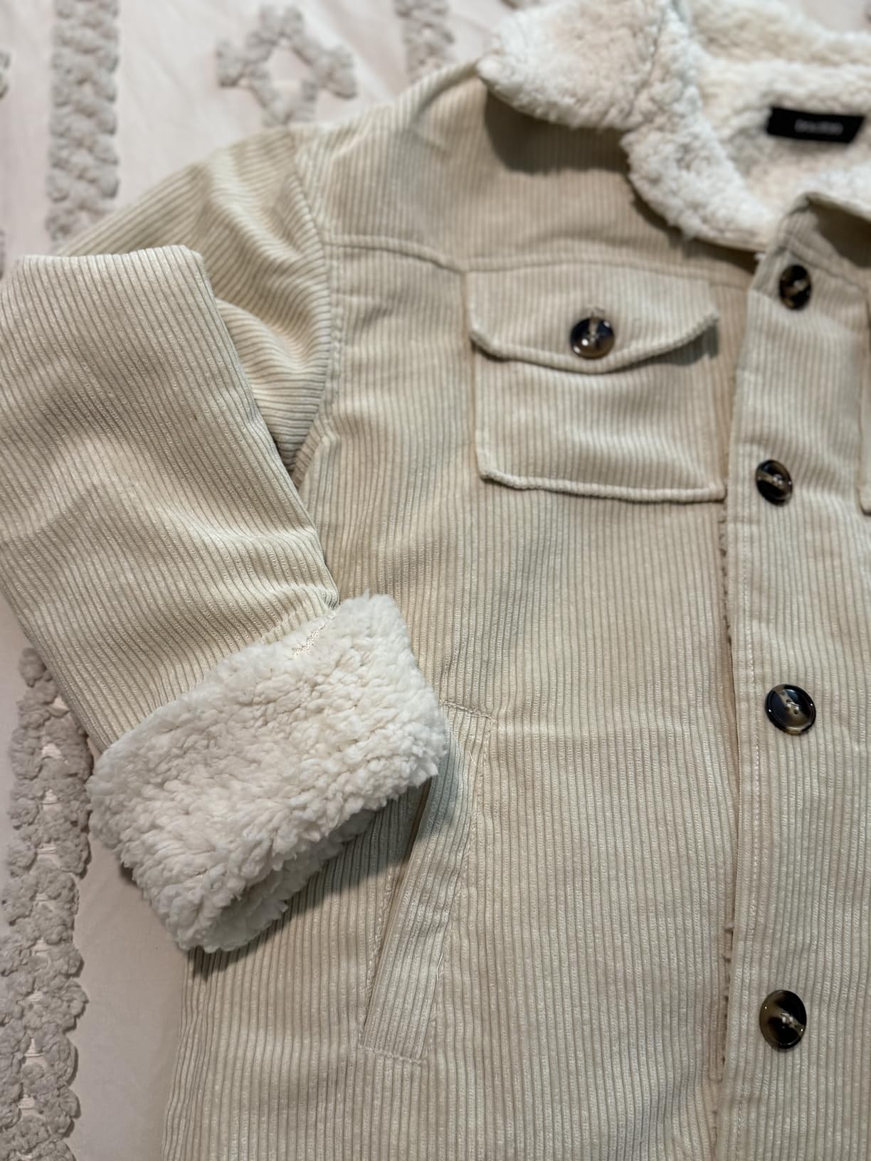 Dokotoo Corduroy Sherpa Jacket Warm Fall Jackets Fleece Lined Winter Coats customer photo 2
