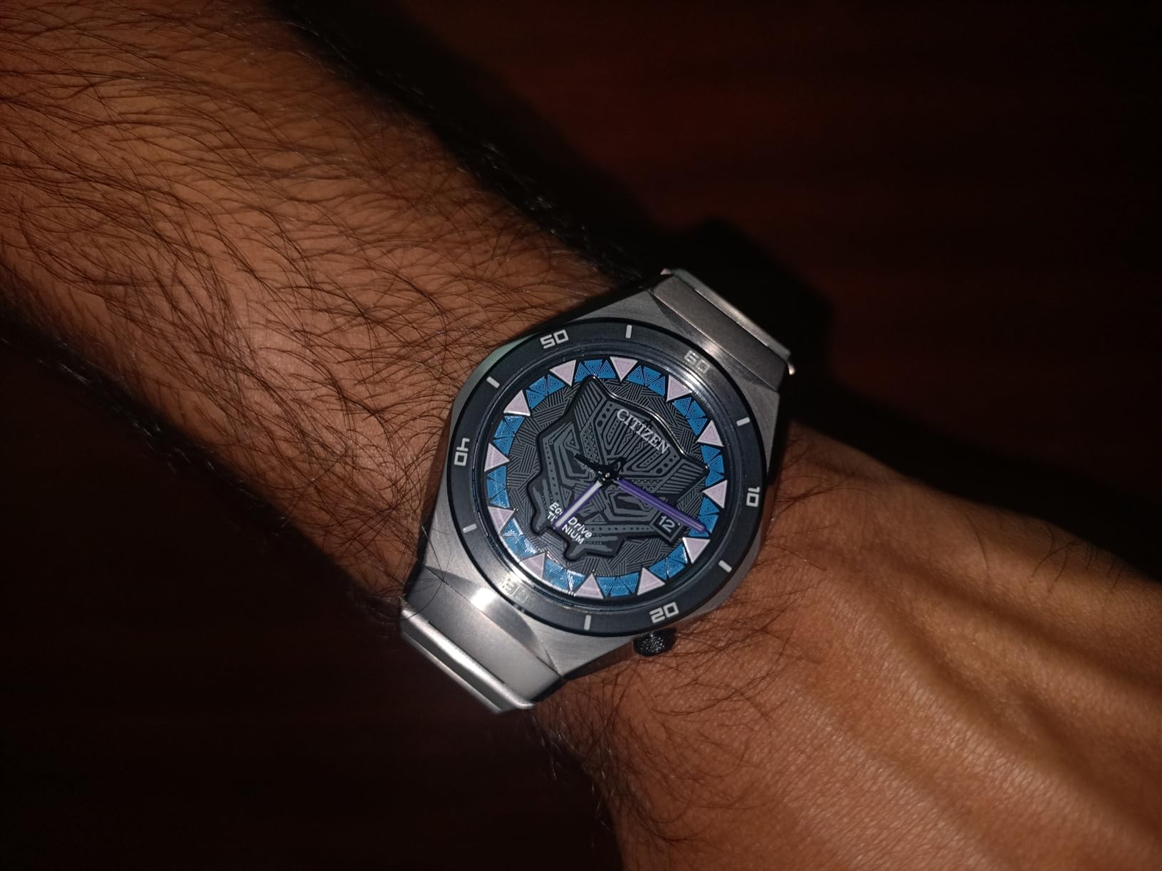 CITIZEN Men's Eco-Drive Black Panther 41mm Super Titanium AW1668-50W customer photo 2