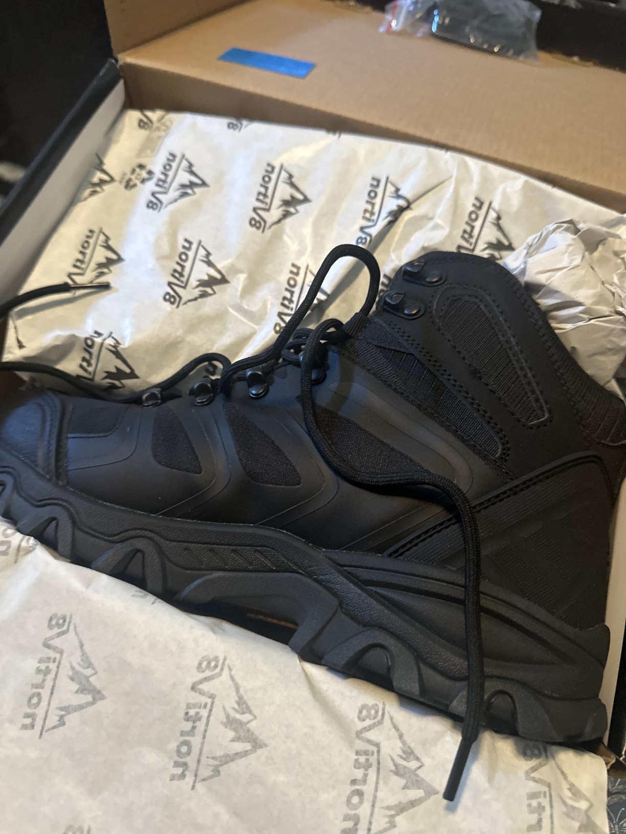 NORTIV 8 Men's Ankle High Waterproof Hiking Boots customer photo 2