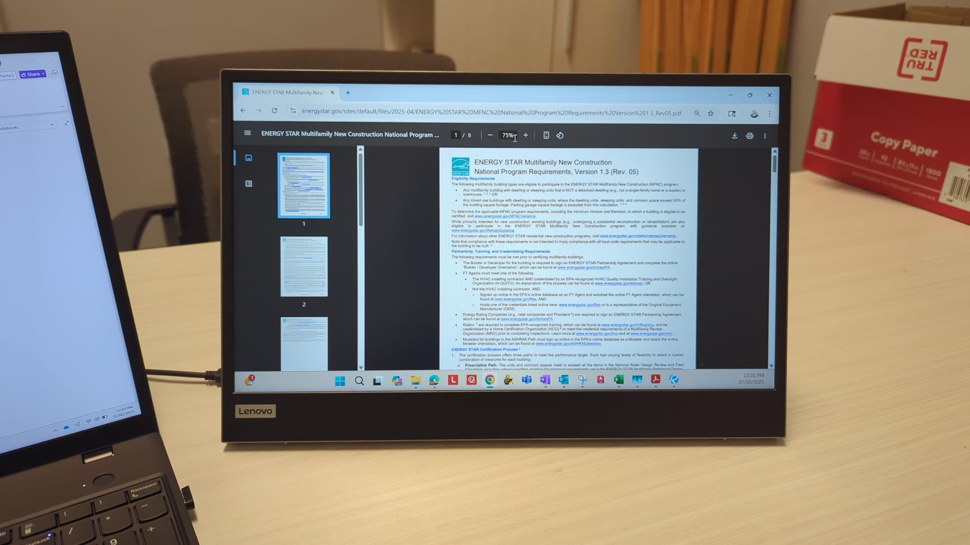 Lenovo L15 Portable Monitor, 15.6” Display, Full HD Resolution, IPS Panel, 250 nits Brightness, 60Hz Refresh Rate, USB-C Ports, Height-Adjustable Stand, Flicker-Free Technology, Grey customer photo 2