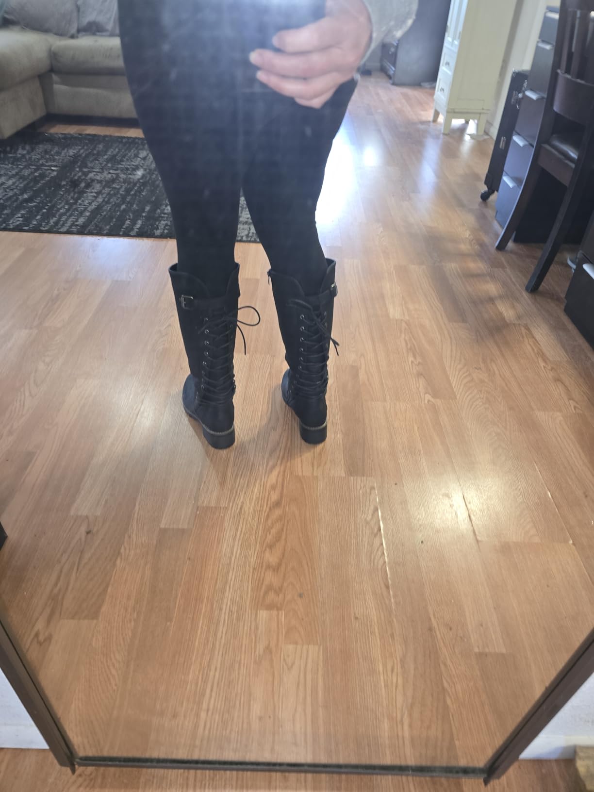 GLOBALWIN Women's Lace Up Back Knee High Fashion Boots customer photo 2