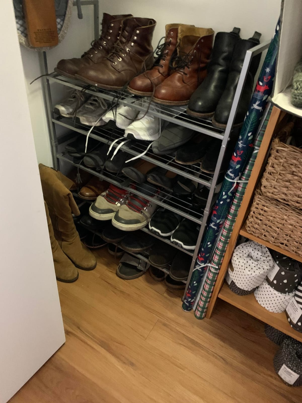 Simple Houseware 3-Tier Stackable Wired Grid Shoe Rack, Black customer photo 2