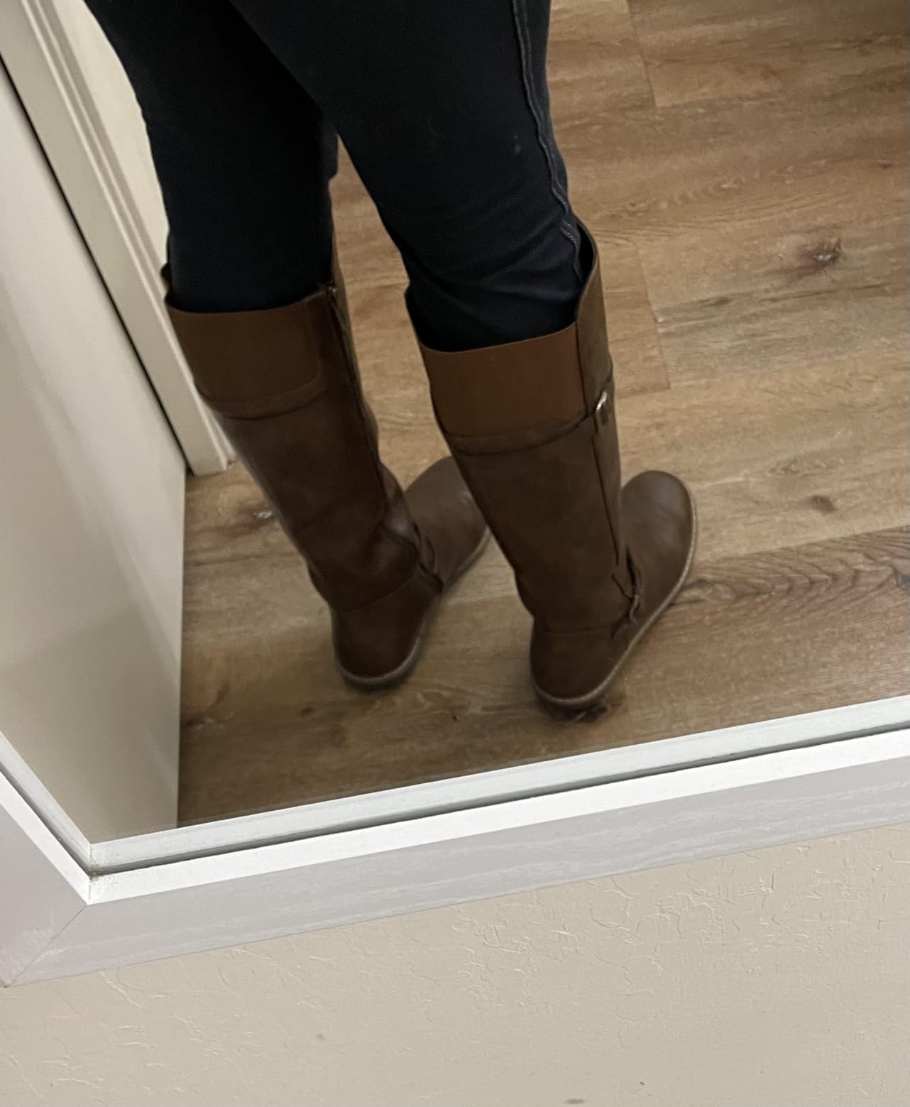 Jeossy Women's Knee High Boots, Flat Riding Boots with Side Zipper customer photo 2