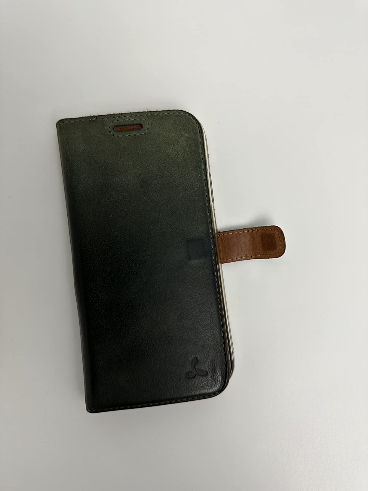 Snakehive Leather Wallet Case for iPhone 14 (Green) | Genuine Leather Flip Cover with Card Slots & Stand customer photo 2