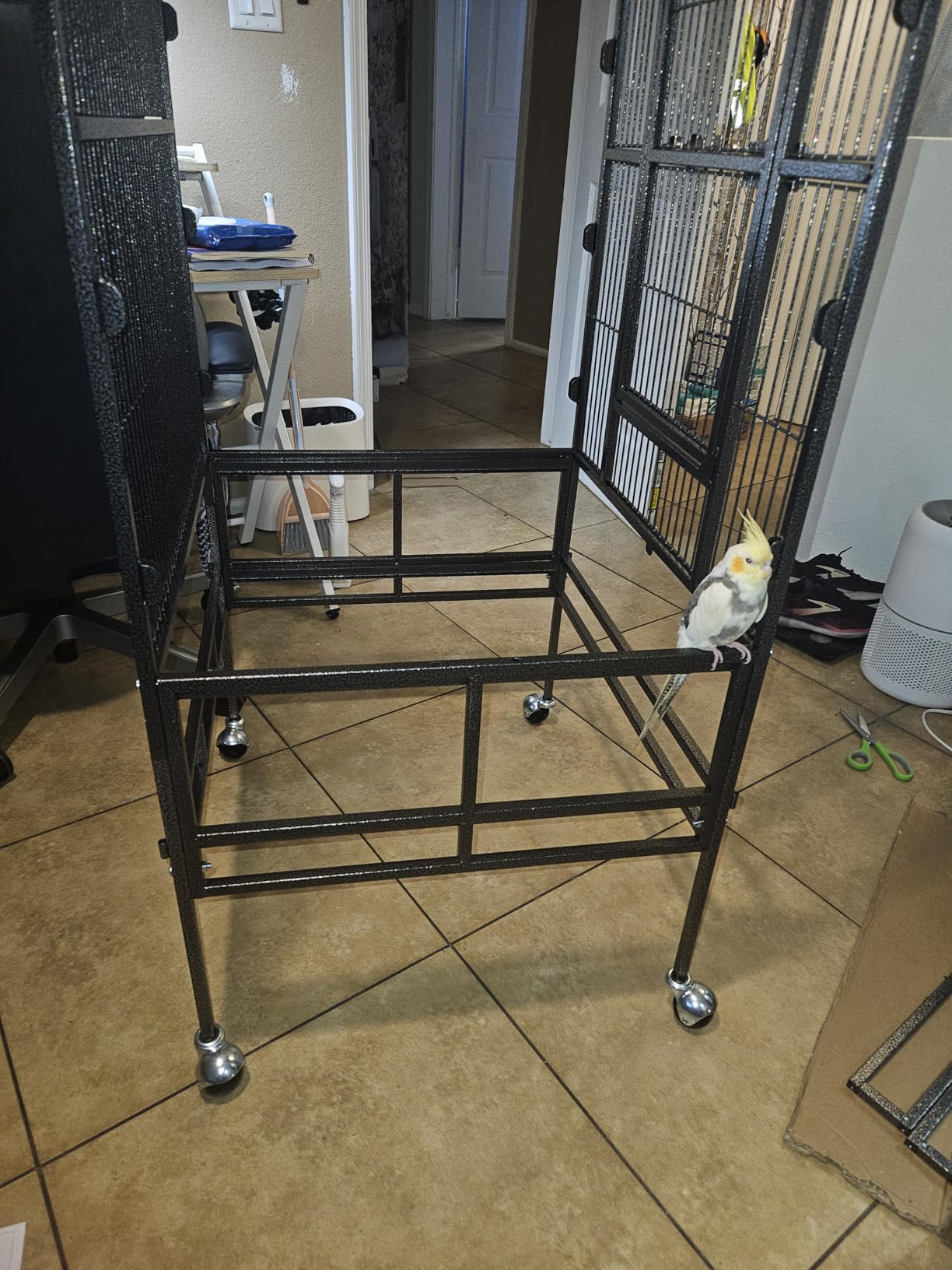 82 Inch Bird Cage, BOINN Bird Flight Cages with Rolling Stand & Bottom Tray, Wrought Iron Parrot Cage with PlayTop for Parakeet, Lovebirds, Ringneck, Cockatiels customer photo 2