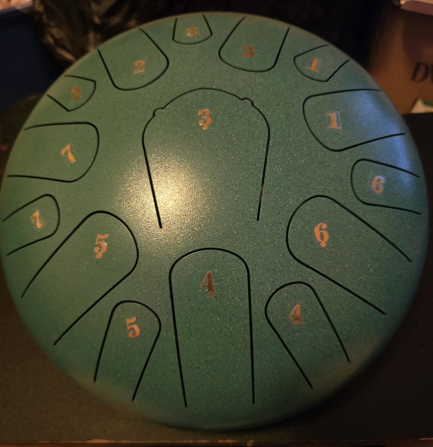 Rain Drum for Outside Garden,Steel Tongue Drum 12 Inches 15 Notes Musical Instruments, Handpan Drum Percussion Instrument, with Soft Bag, Music Book, 2 Mallets, for Meditation or Yoga (Green) customer photo 2