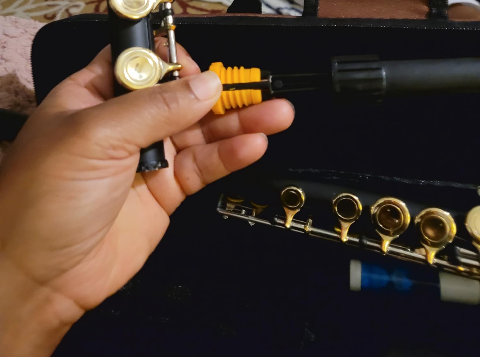Rhythm C Flutes with Engraved Flower Closed Hole 16 Keys Flute For Student, Beginner with Stand, Carrying Case,Gloves,Joint Grease, Tuning Rod, Nickel customer photo 1